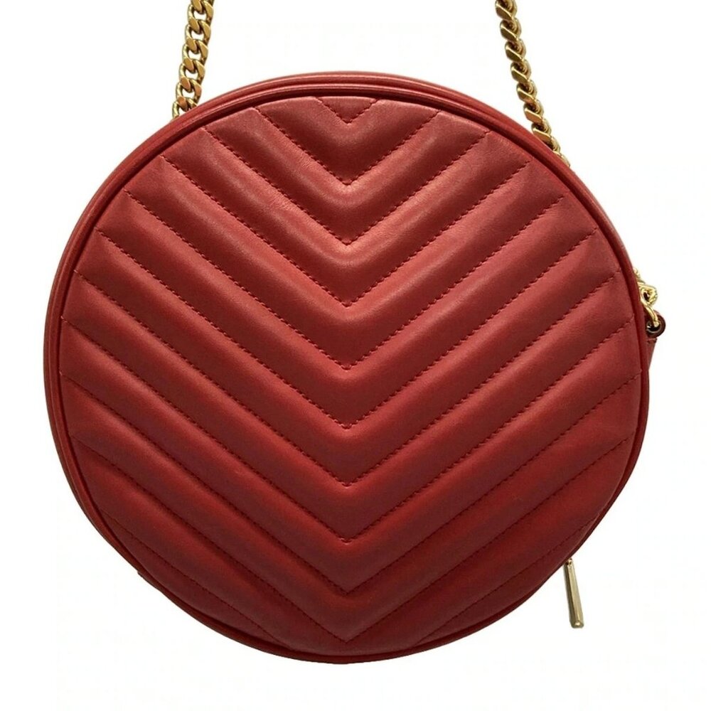 SAINT LAURENT PARIS 357401 Red Leather Shoulder Bag - Picture 3 of 15